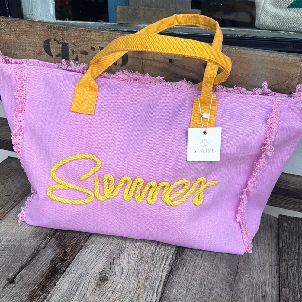 Vibrant Pink and Yellow Tote Bag. New with tag